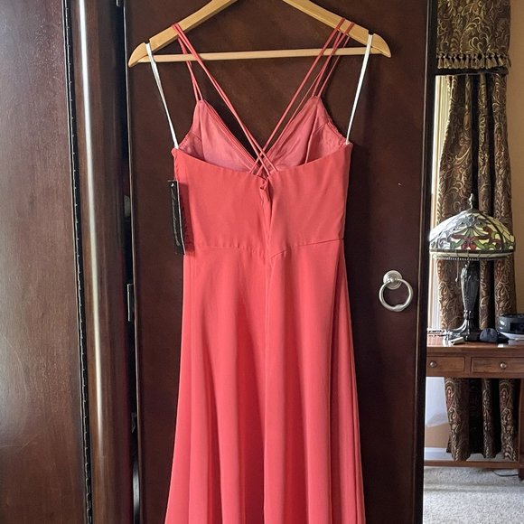 NWT Landmark Coral Spaghetti-Strap Cocktail Dress With Matching Wrap, Size Small - Picture 2 of 6